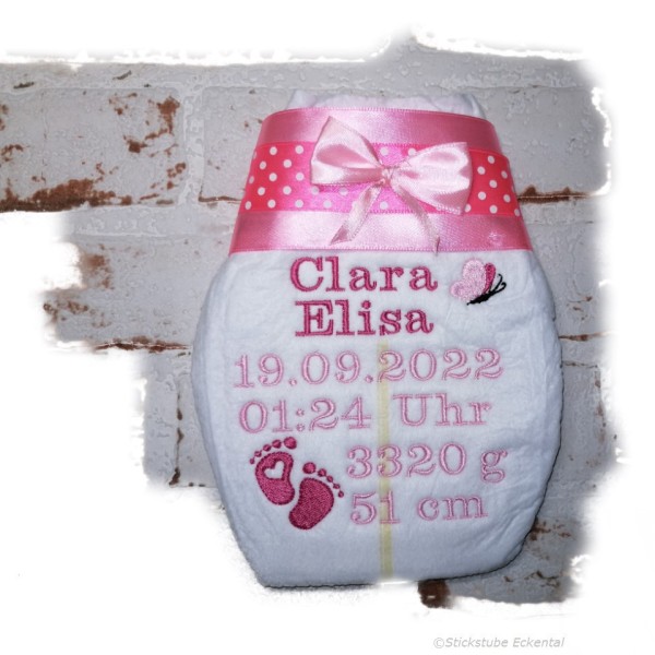 Farbenkombination Satinband rosa mit Satinband  Punkt Nr. 9 Schleife rosa